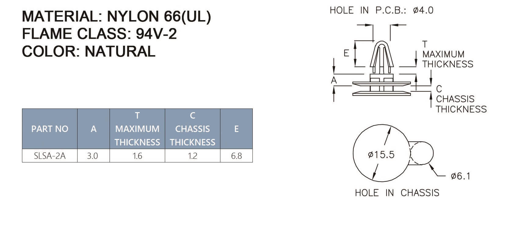  PCB Standoff SLSA-2A